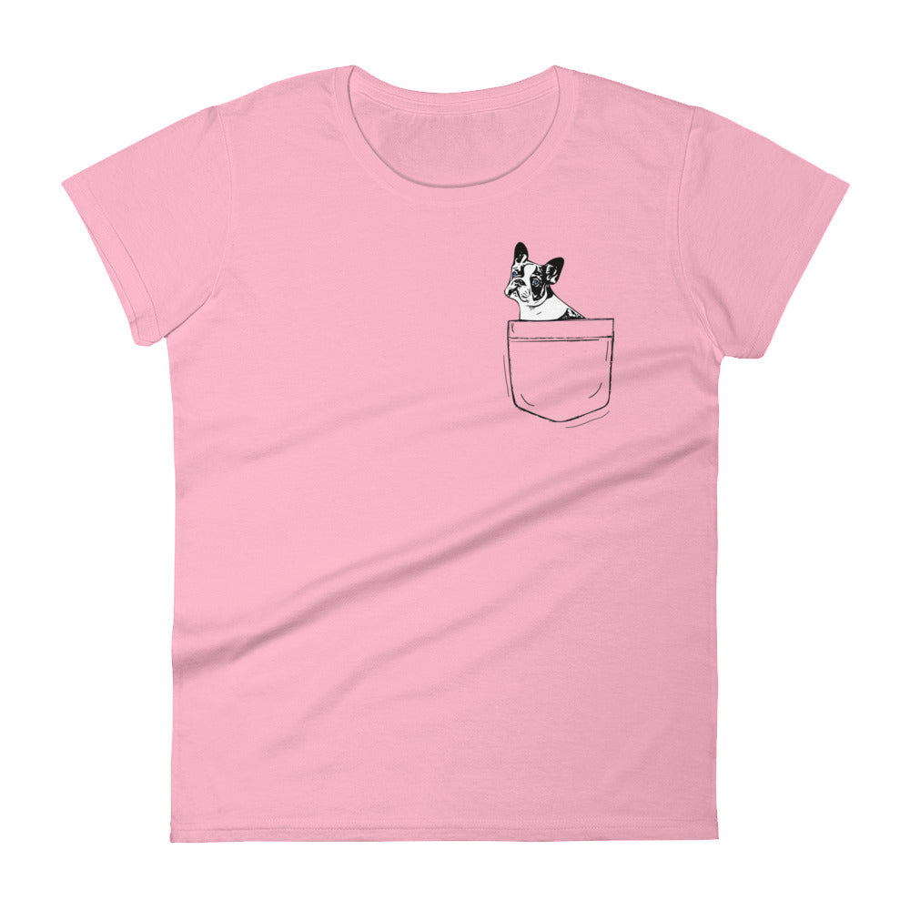 &quot;Pocket Full of Frenchie&quot; Women&#39;s Short Sleeve T-Shirt