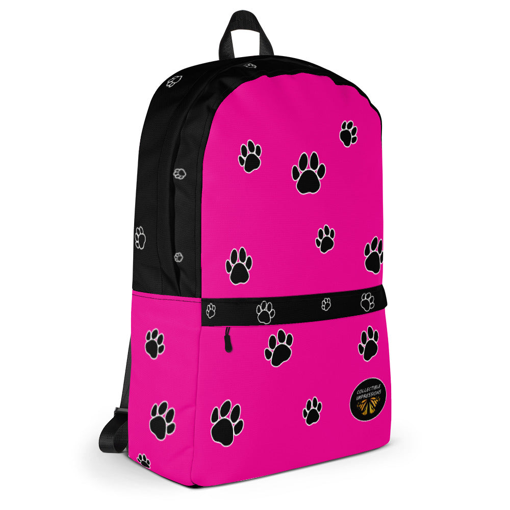 Backpack (Paw Print-Pink)