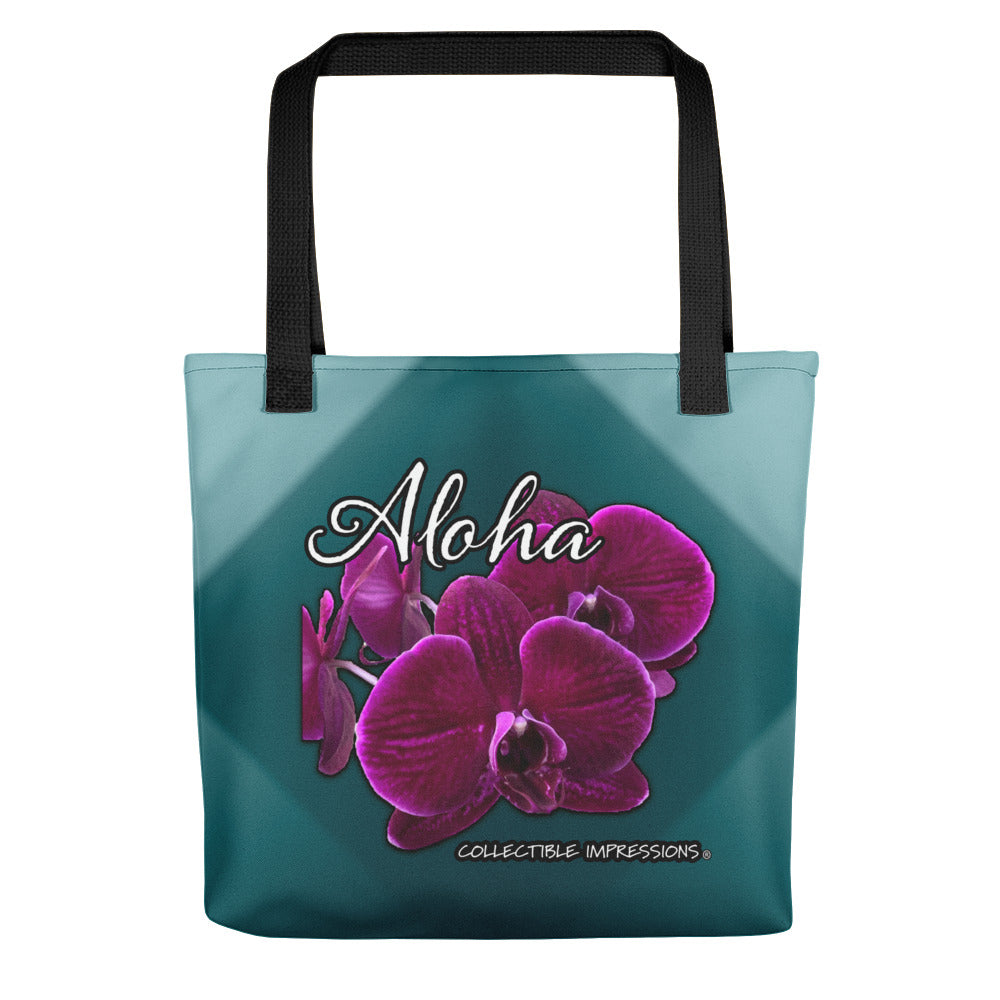 "Aloha Orchid" (Shades of Teal) Tote