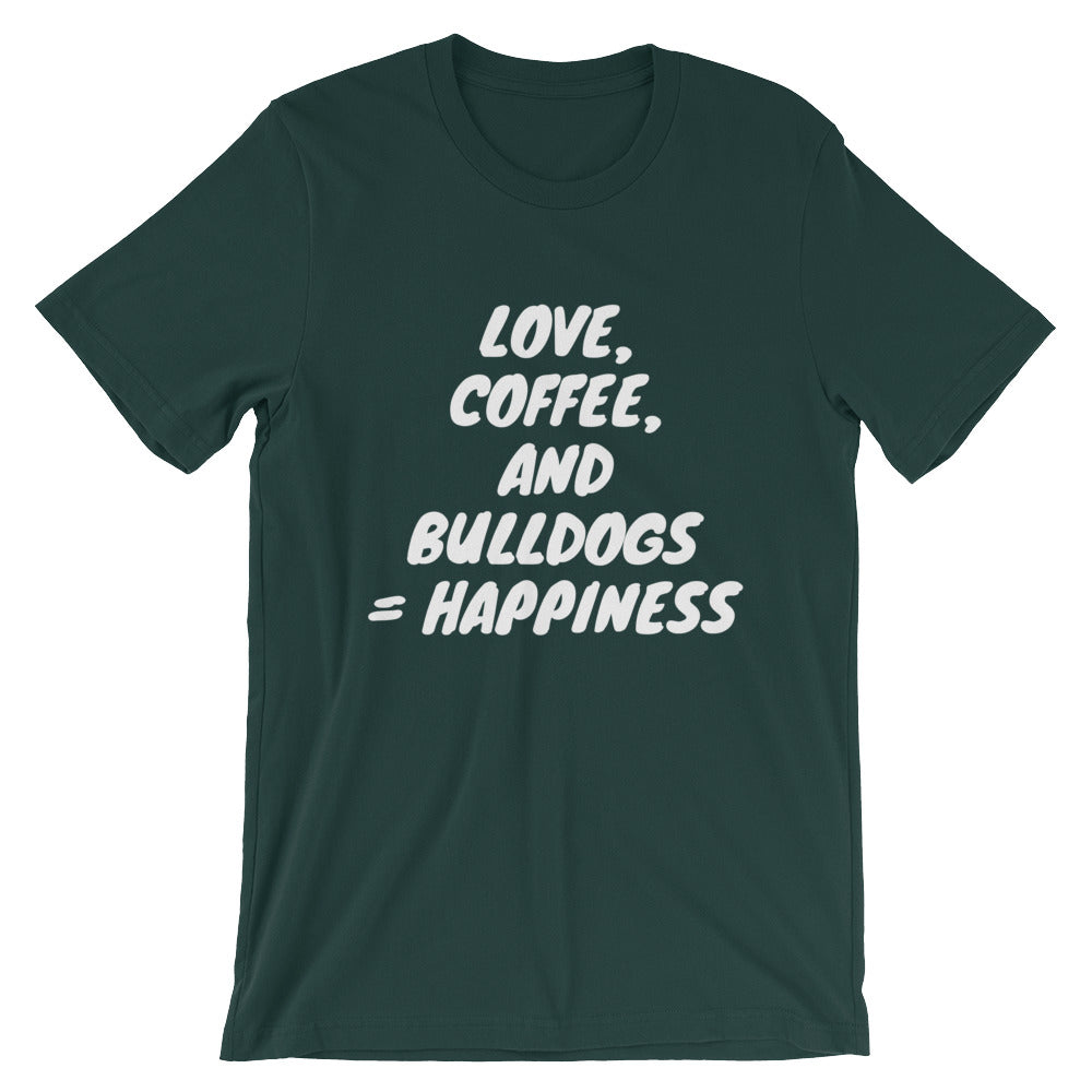 &quot;Love, Coffee, and Bulldogs...&quot; Short-Sleeve Unisex T-Shirt