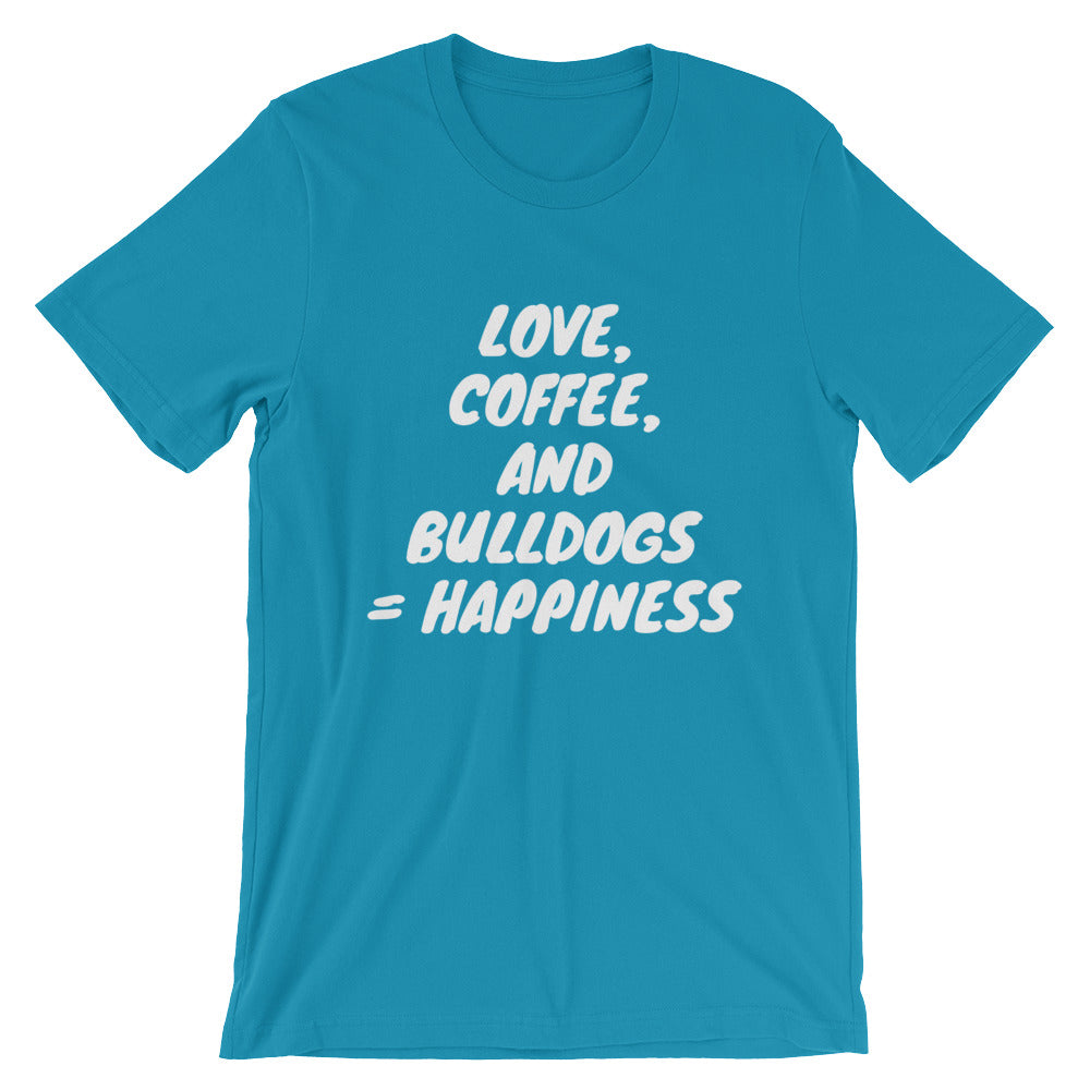 &quot;Love, Coffee, and Bulldogs...&quot; Short-Sleeve Unisex T-Shirt