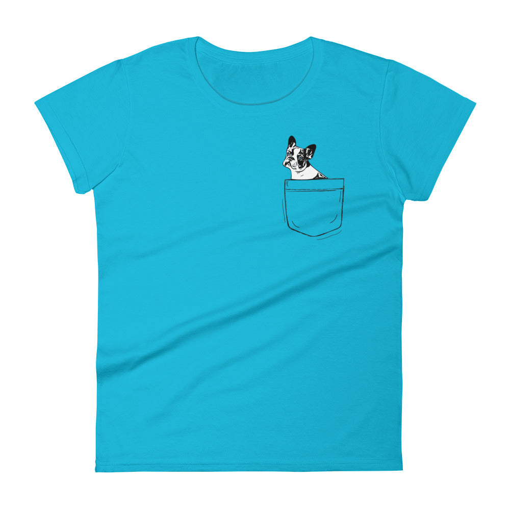 "Pocket Full of Frenchie" Women's Short Sleeve T-Shirt