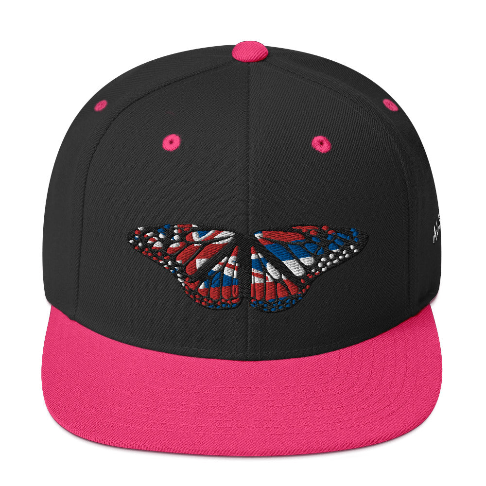 &quot;Hawaiian Butterfly Design&quot; Embroidered Snapback Style Hat