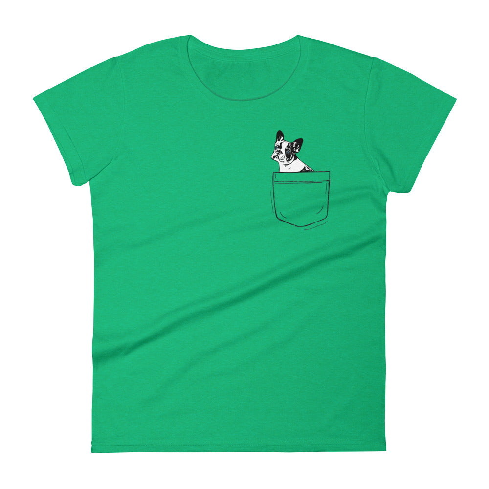 &quot;Pocket Full of Frenchie&quot; Women&#39;s Short Sleeve T-Shirt