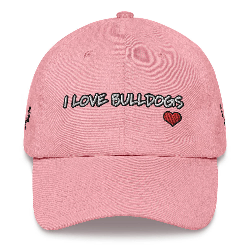 &quot;I Love Bulldogs&quot; (With Heart Shape) Embroidered Hat/Cap