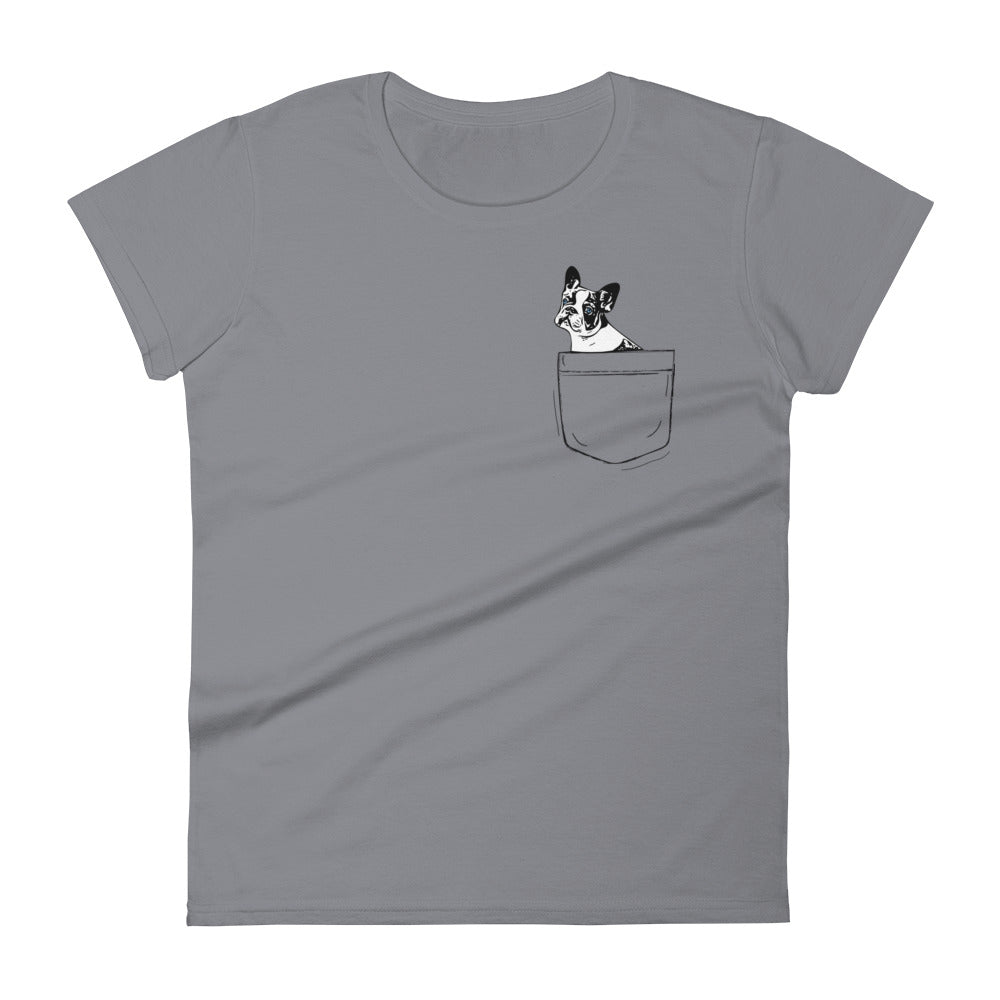 &quot;Pocket Full of Frenchie&quot; Women&#39;s Short Sleeve T-Shirt
