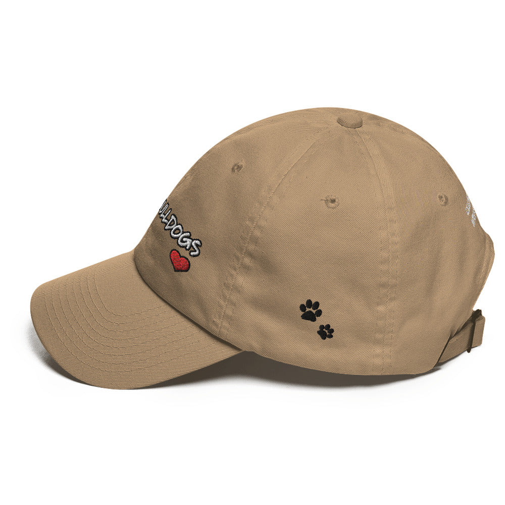 &quot;I Love Bulldogs&quot; (With Heart Shape) Embroidered Hat/Cap