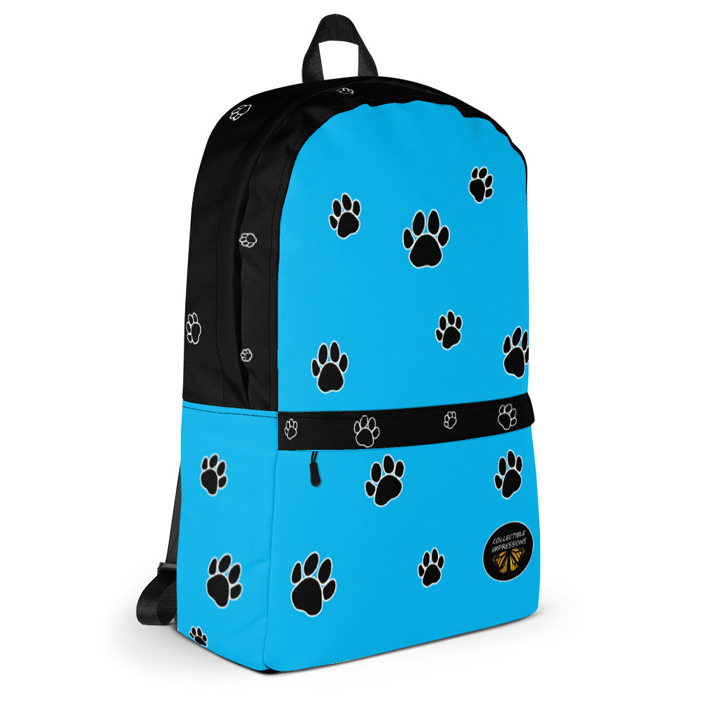 Backpack (Paw Print-Light Blue)