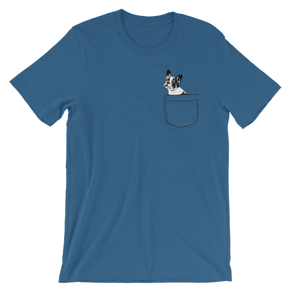 &quot;Pocket Full of Frenchie&quot; Short-Sleeve Unisex T-Shirt