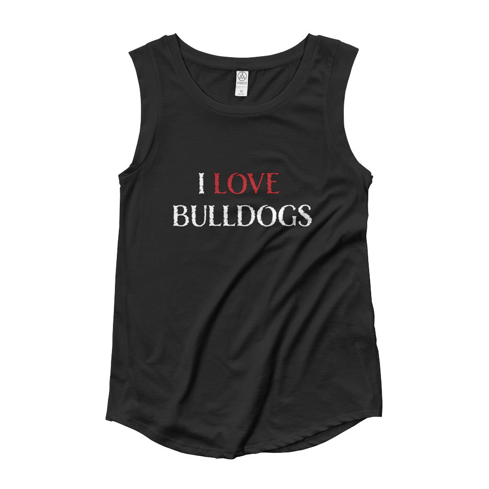 "I LOVE BULLDOGS" Ladies’ Cap Sleeve