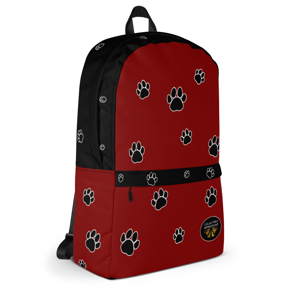 Backpack (Paw Print-Red)