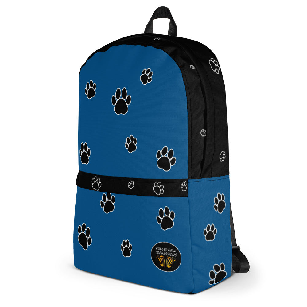 Backpack (Paw Print-Blue)