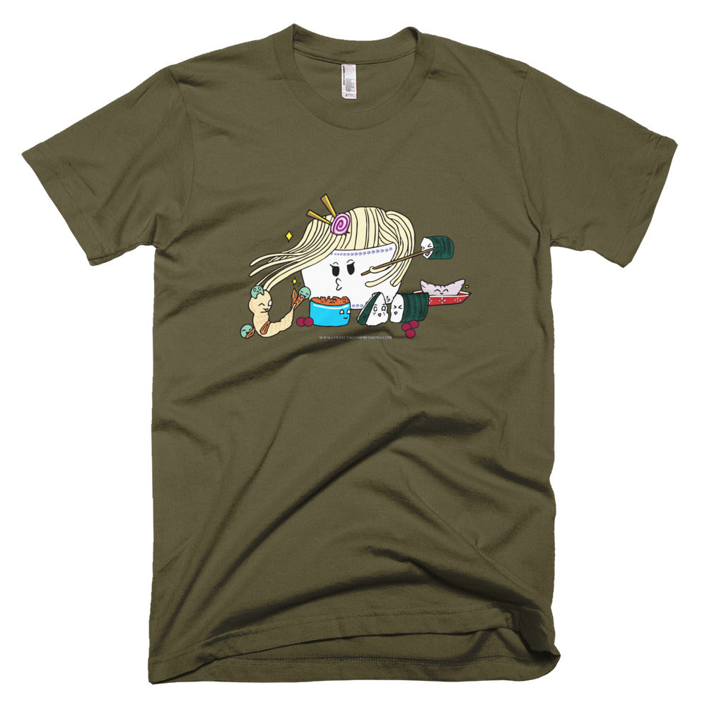 &quot;Ramen Meets Sushi&quot; Unisex Fine Jersey Cotton T-Shirt