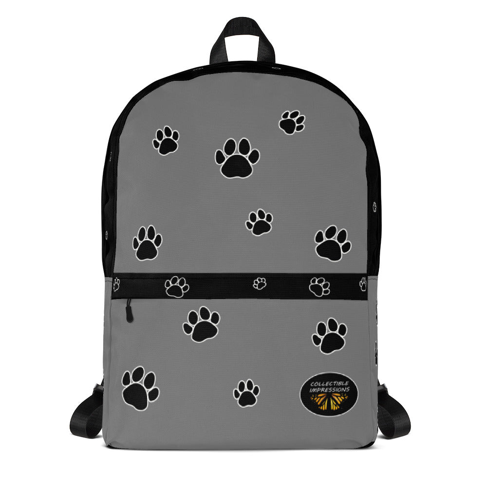 Backpack (Paw Print in Grey)